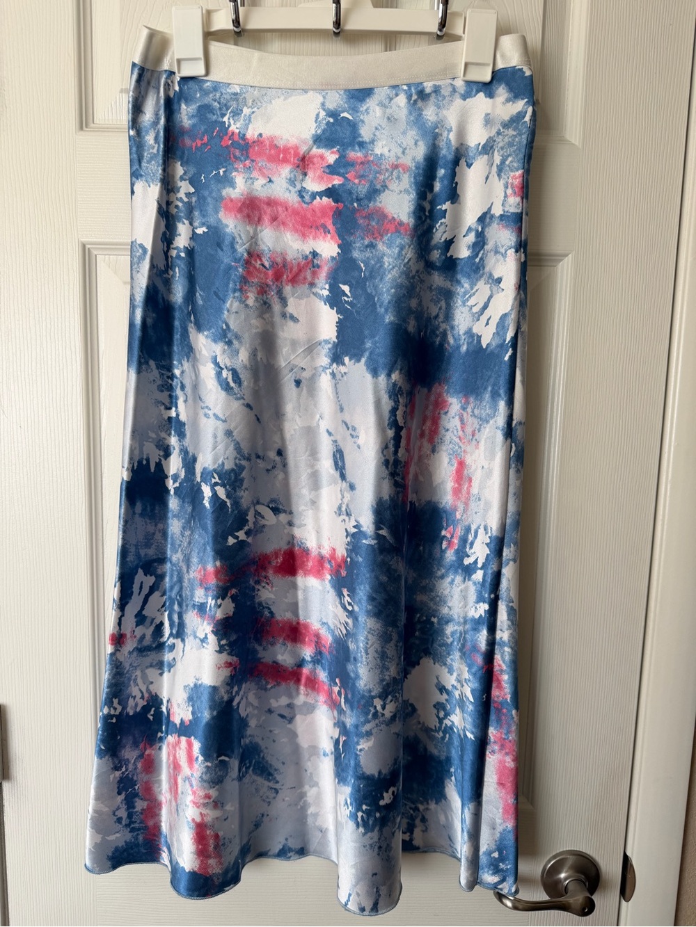 Abstract Blue & Pink A-Line Skirt by